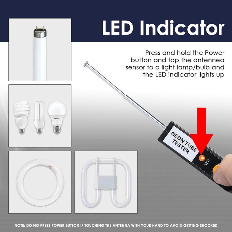 JuviPerpric Neon Tester, Portable Handheld Tube Tester（Always on）, Colour Discriminator Light Tube Detector for Neon Tube Light Lamp Light Tube(No Battery Included) - Image 4